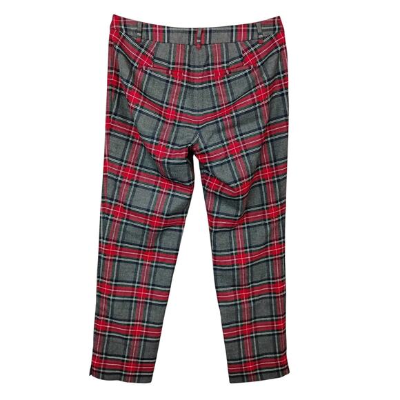 Talbots Plaid Cropped Pants Size 4 Petite Gray and Red No Pockets Fully Lined - Picture 3 of 5